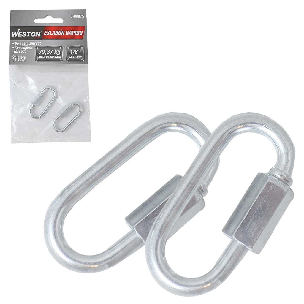 ESLABON RAPIDO ACABADO ZINC 1/2"X80MM