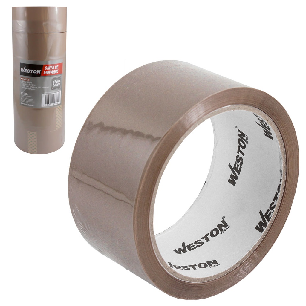 CINTA DE EMPAQUE CANELA 48mm X 50M ($ x pza, caja c/36)