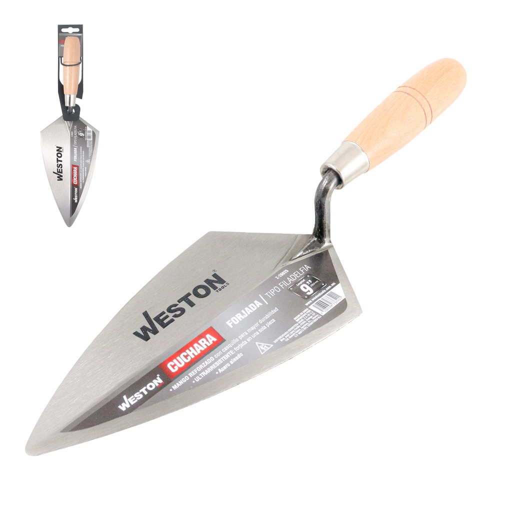 CUCHARA FORJADA TIPO FILADELFIA 9" MANGO D/MADERA (Precio x pieza - Empaque c/12 pzas)