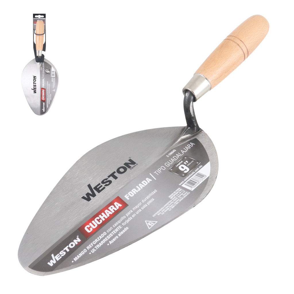 CUCHARA FORJADA TIPO GUADALAJARA 9" MANGO D/MADERA (Precio x pieza - Empaque c/12 pzas)
