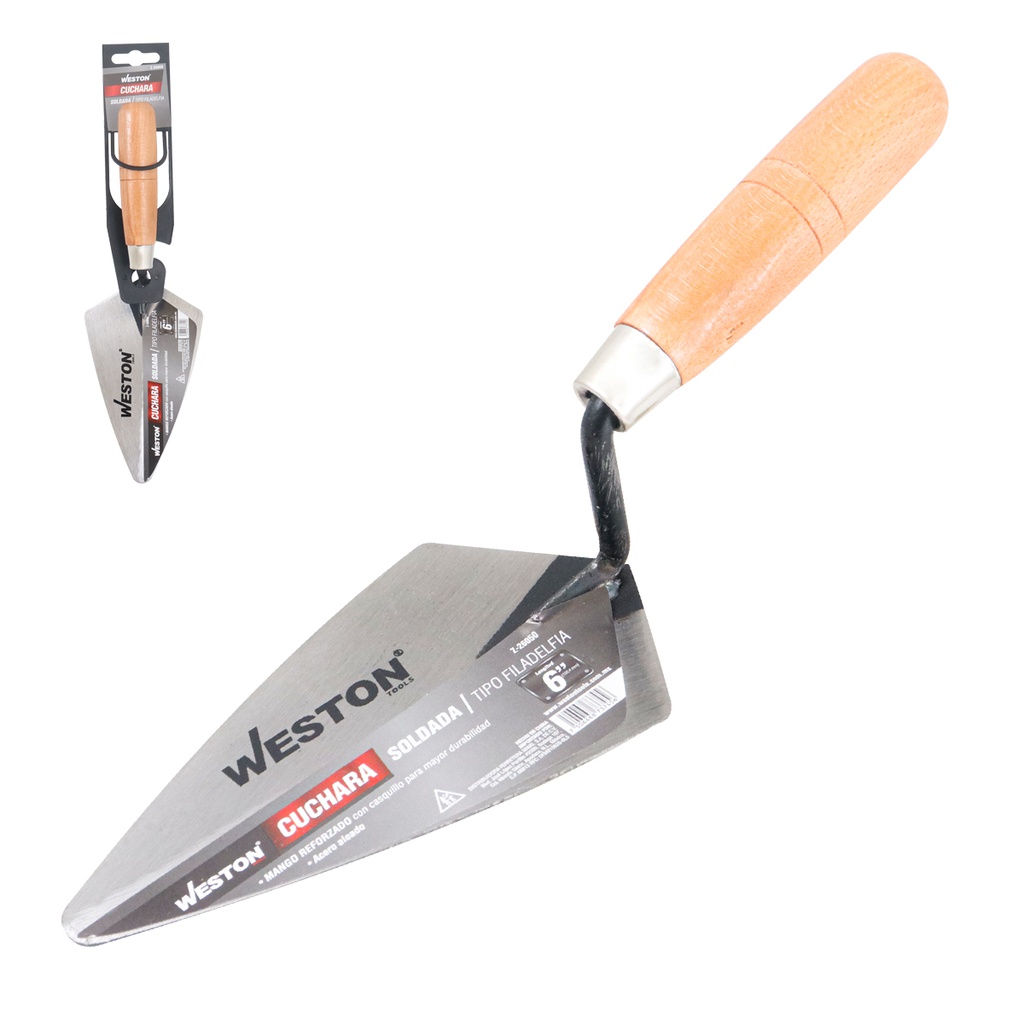 CUCHARA SOLDADA TIPO FILADELFIA 6" MANGO D/MADERA (Precio x pieza - Empaque c/12 pzas)