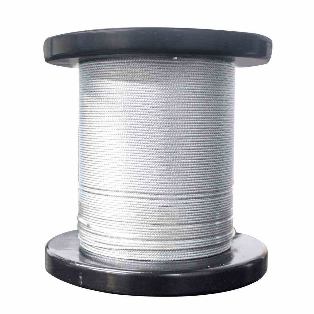 CABLE DE ACERO GALVANIZADO 7X7 1/4" ROLLO 1500M