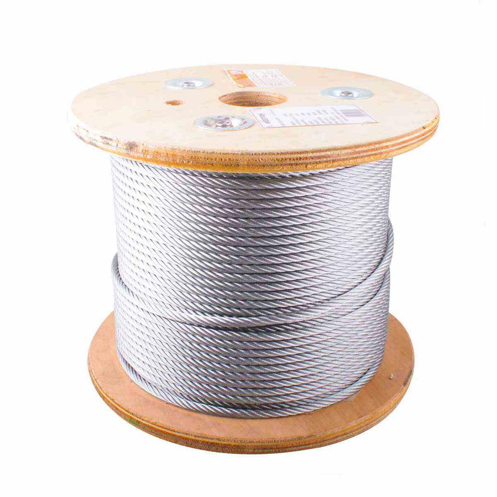 CABLE DE ACERO ALMA DE FIBRA FC 6X26 1/4" ROLLO 500M