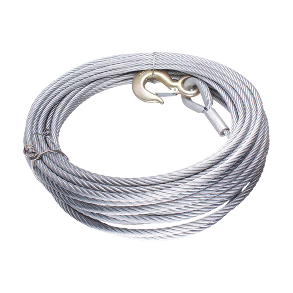 CABLE DE ACERO GALVANIZADO C/GANCHO 7X19 7/16" ROLLO 30M