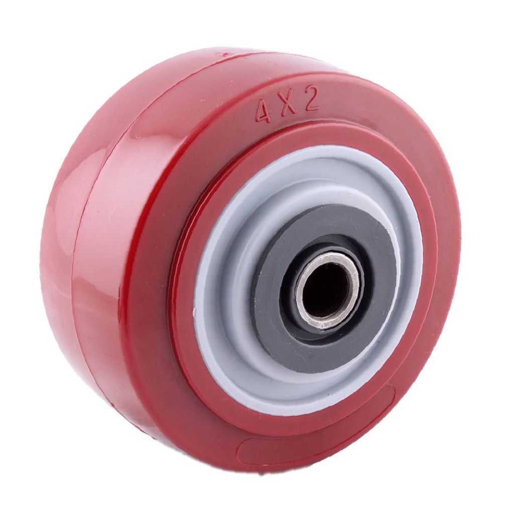 RUEDA MARRON PU 5X2" C/BALERO Y 2 CUBIERTAS PLASTICAS