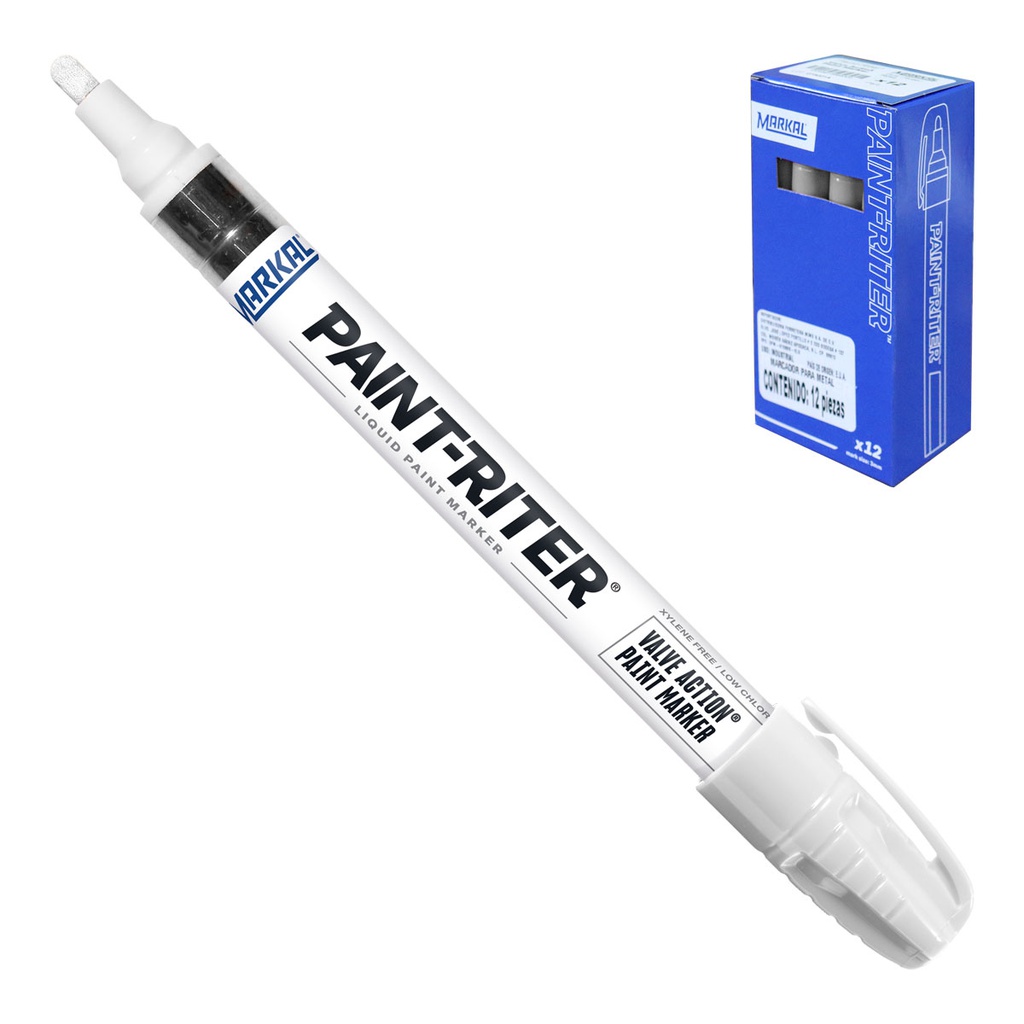 MARCADOR VALVE ACTION BLANCO (Precio x  Empaque c/12 pzas)