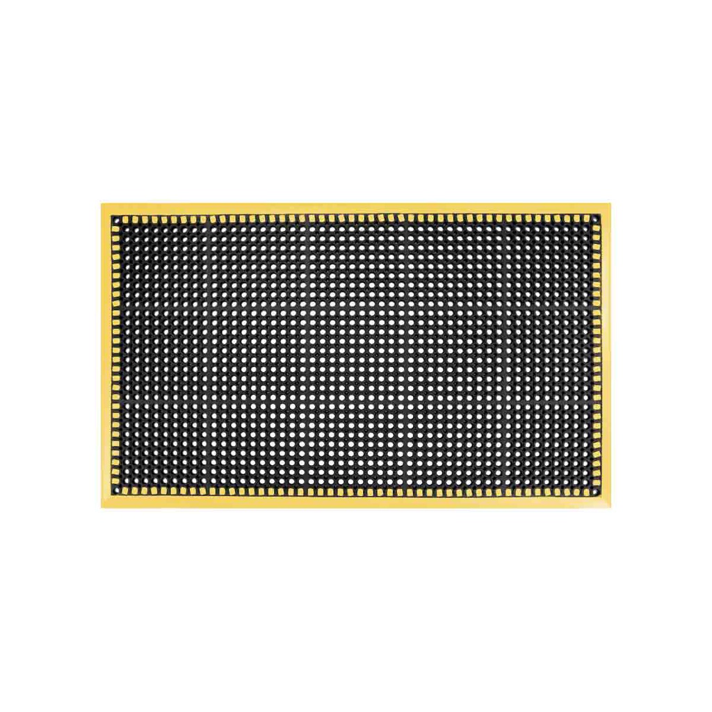 TAPETE ANTIFATIGA DE DESAGUE NEGRO/AMARILLO 7/8'' X 40'' X 64''