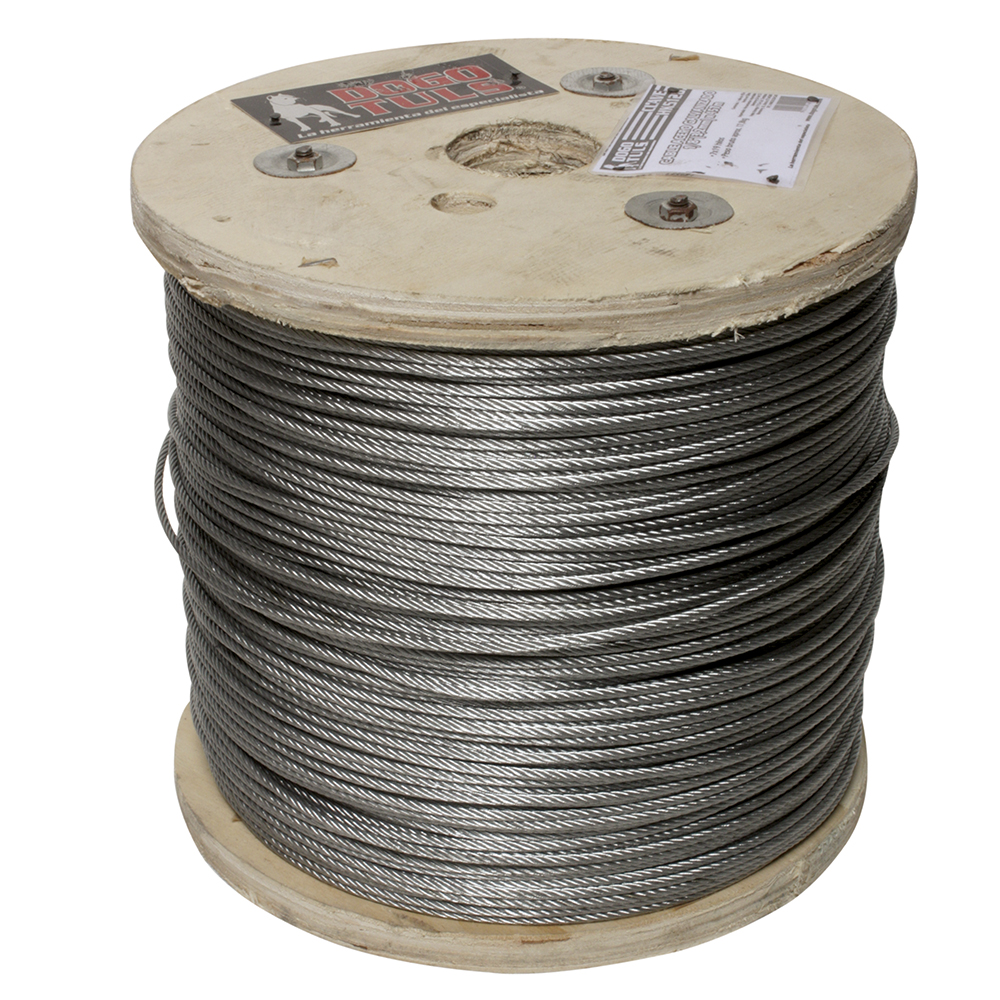 CABLE GALV C/F PVC 3/32-1/8" 7X7 457mt