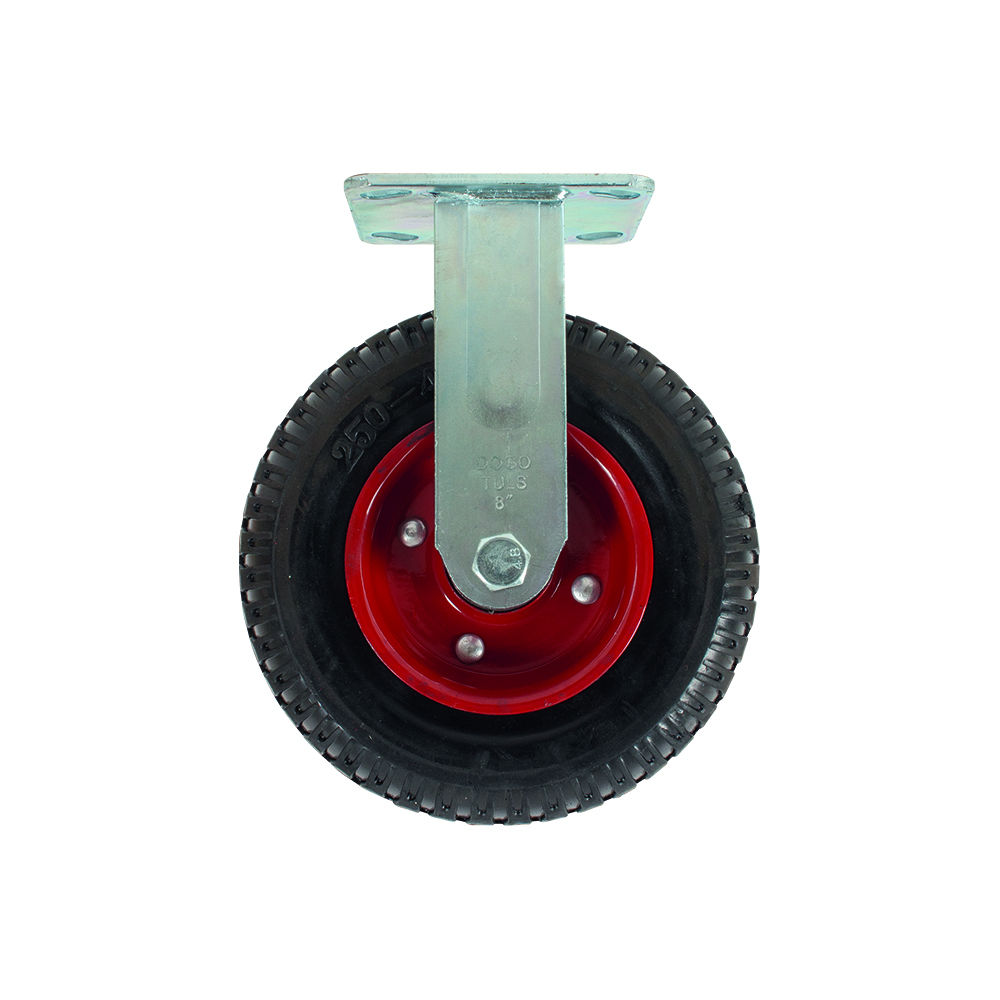 RODAJA DE HULE SÓLIDO FIJA 8"