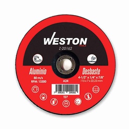 [Z-20162] DISCO D/DESBASTE P/ALUMINIO 4-1/2'' x 1/4''(6.35) x 7/8'' F27