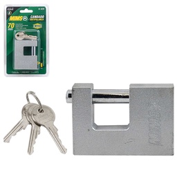 [BL-0240] CANDADO ANTIPALANCA DE ACERO 80MM C/3 LLAVES