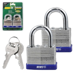 [BL-0290] JGO. DE 4 CANDADOS DE ACERO CUERPO LAMINADO 40MM C/8 LLAVES