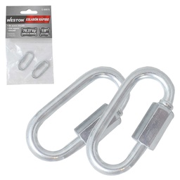 [C-00975] ESLABON RAPIDO ACABADO ZINC 1/8" X 36.5MM (PRECIO X PIEZA - EMPAQUE C/2 PZAS)