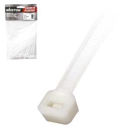[Z-51200] CINCHO PLASTICO BLANCO 2.5 X 80MM    (bolsa c/100)