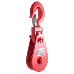 [C-01910] POLEA GIRATORIA PASTECA 8T-6" C/GANCHO ROJA 3/4"