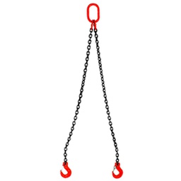 [C-02010] ESLINGA DE CADENA 3/8" G80 6M DOBLE GANCHO DE QUIJADA C/SEGURO