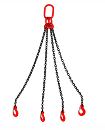 [C-02070] ESLINGA DE CADENA 1/2" G80 6M CUÁDRUPLE GANCHO DE QUIJADA C/SEGURO