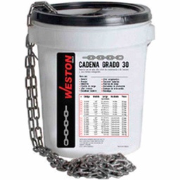 [D-220] CADENA D/ACERO PULIDO 3/16" 25KG GRADO 30          62.40 METROS