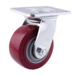 [Y-1065-200] RODAJA MARRÓN PU GIRA. 8X2"