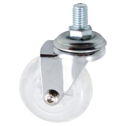 [Y-1166-38] RODAJA GIR. C/ESP. ROSCADA PU TRANSPARENTE 1-1/2'' (38X17MM)