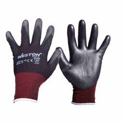 [ST018-18] GUANTE NYLON NORMAL C/PU 13G NEGRO 8 (Precio x  Empaque c/10 pares)